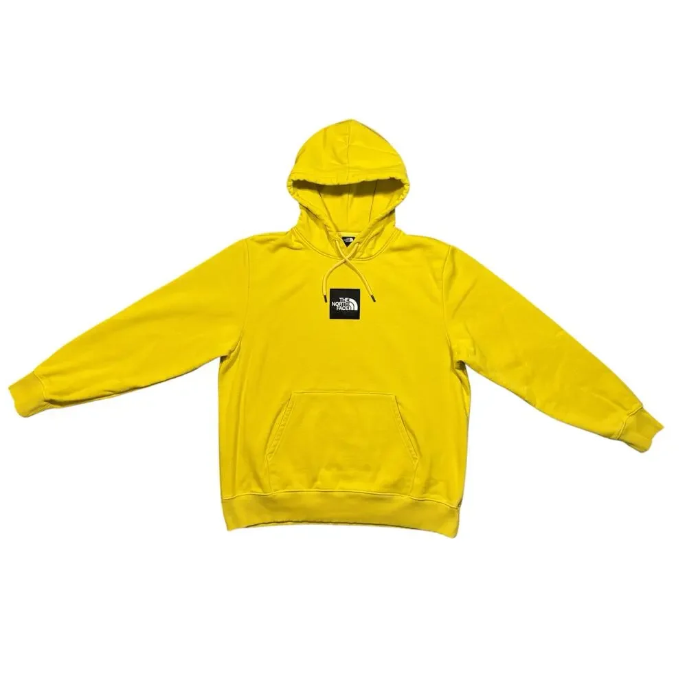 The North Face Acid Yellow Neon Box Logo Heavyweight Relaxed Fit Hoodie Mens XL
